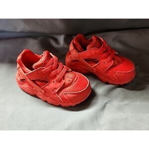Nike Huarache Run Shoes Toddler Sz 5C Red Bungee Slip On Athletic Trainers